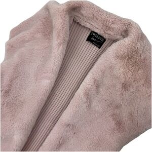 TWELFTH LOVE Womens‎ Faux Fur Suede Vest Duster Cardigan Rose/Pink - L